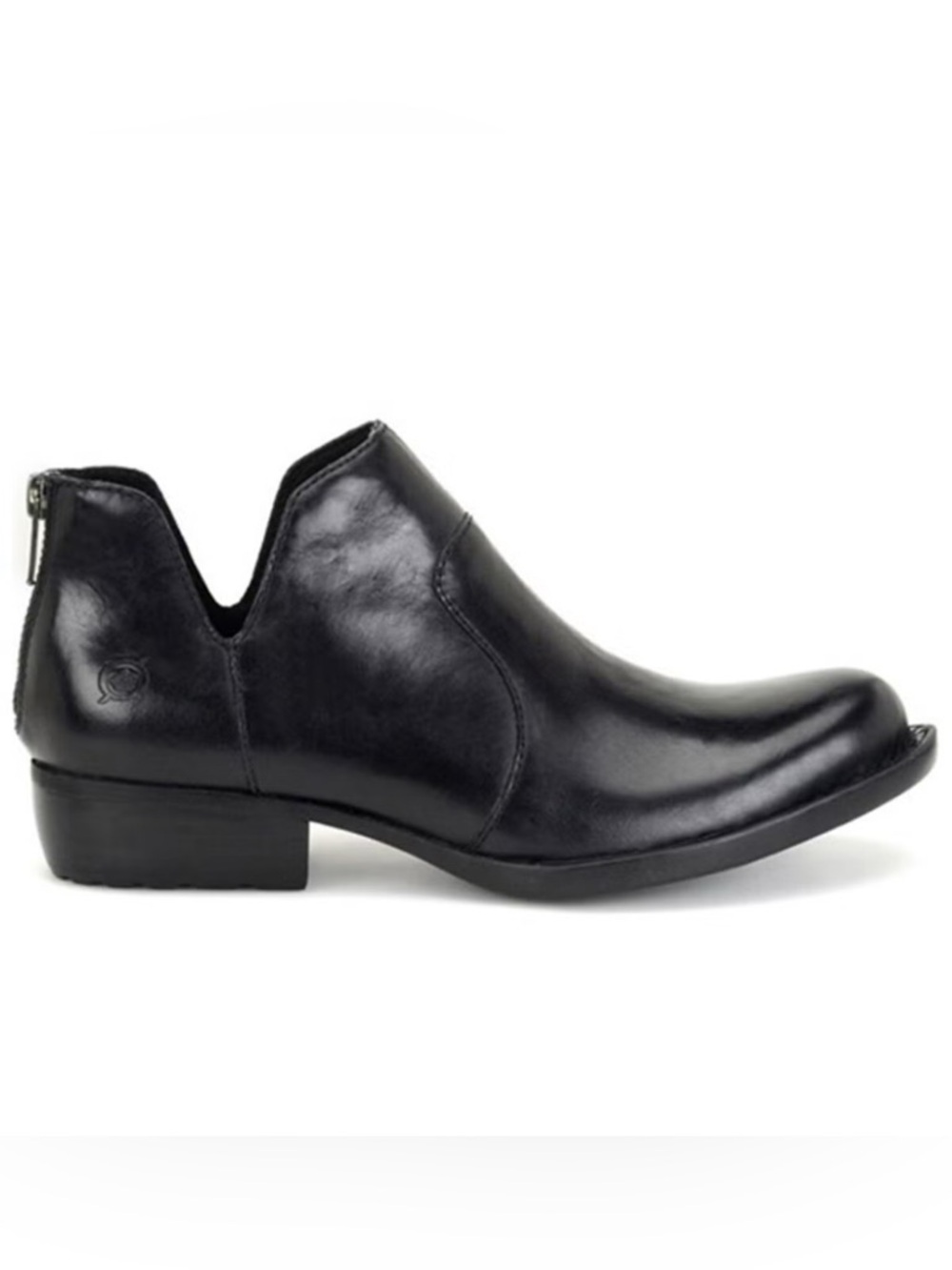 Born Kerri Black Leather Ankle Boots Booties Western Women’s Zip Comfort Sz 9